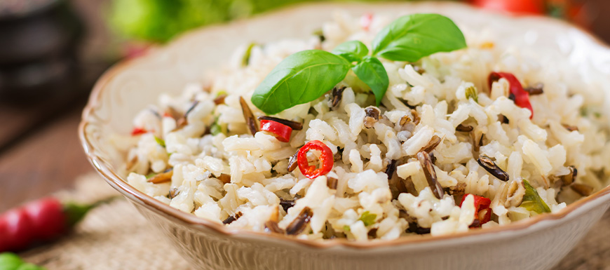 Wild rice in a bowl